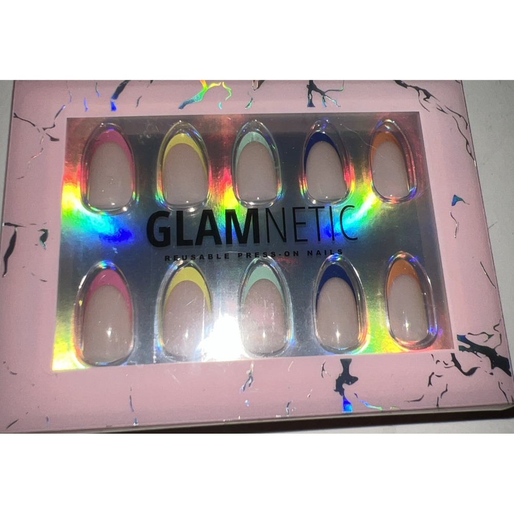 Glamnetic Press On Nails Sprinkles Reusable Semi-Transparent 24 Nail Kit w/ Glue